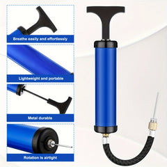 Portable Ball Pump with Needle & Nozzle Inflator for Football Basketball