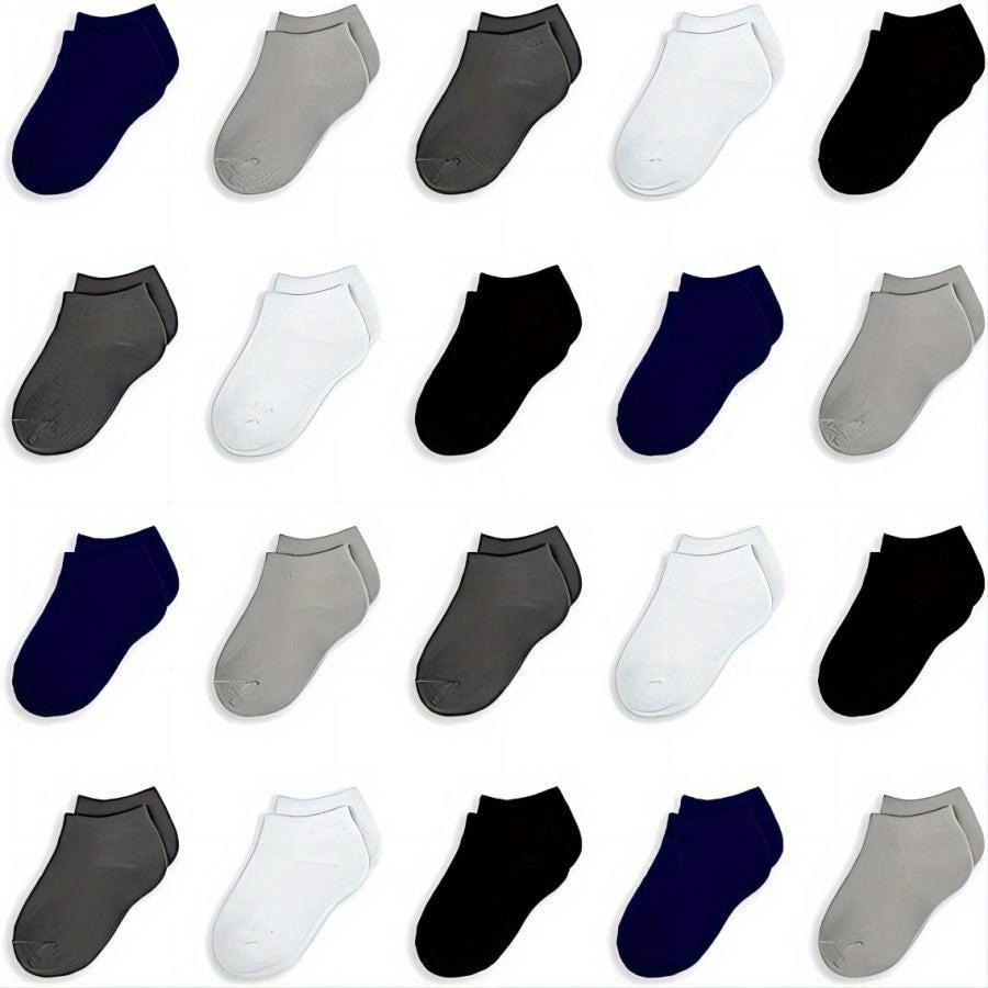 20 Pairs Boys Kids Casual Socks Low Cut Ankle Boat Socks
