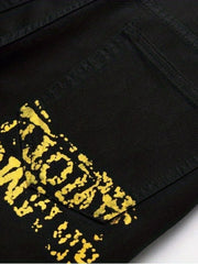 Arrival Men Jeans Male Washed Graffiti Jeans Casual Trousers