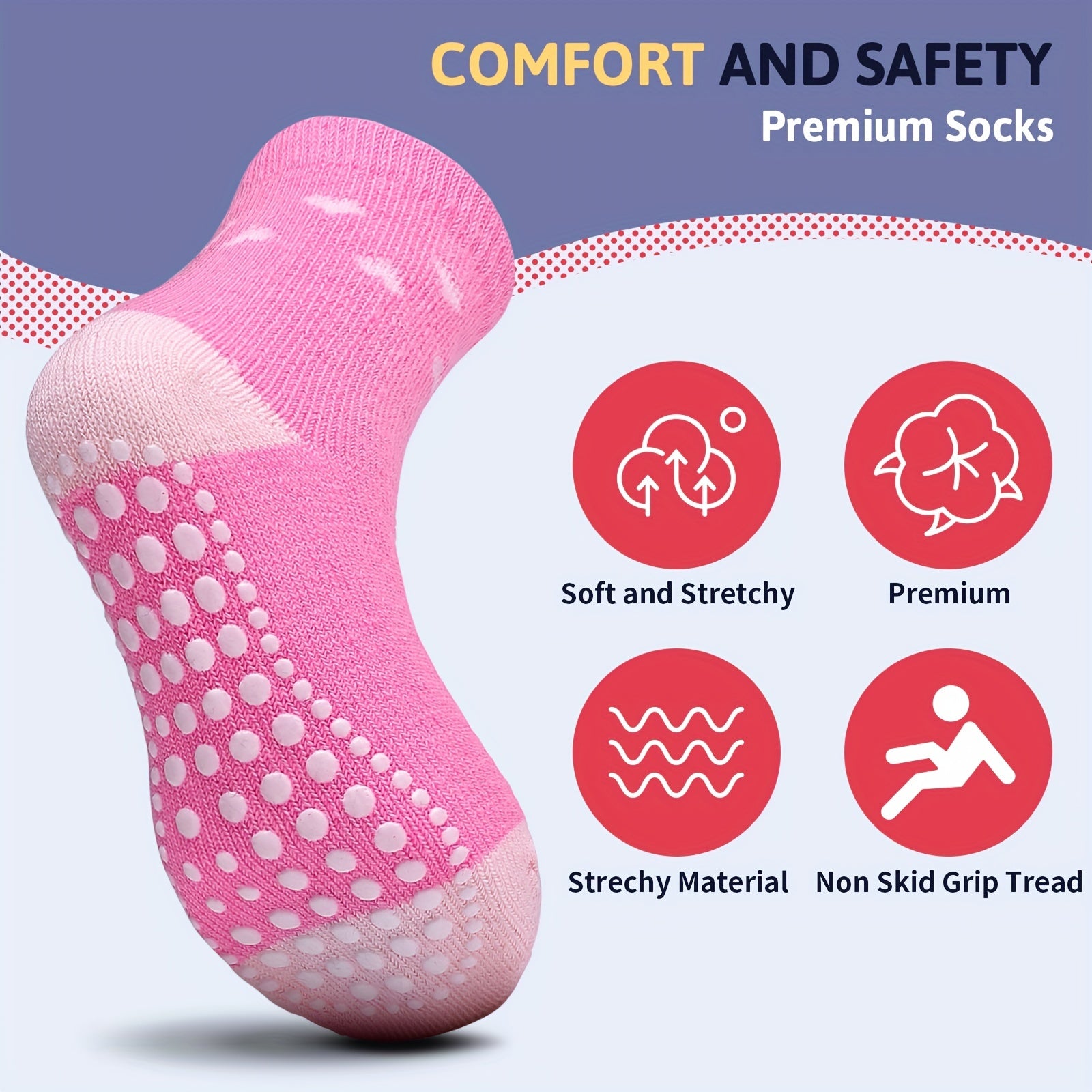 10pairs Baby Girls Kids Non slip Socks Block Socks Toddler Indoor Socks