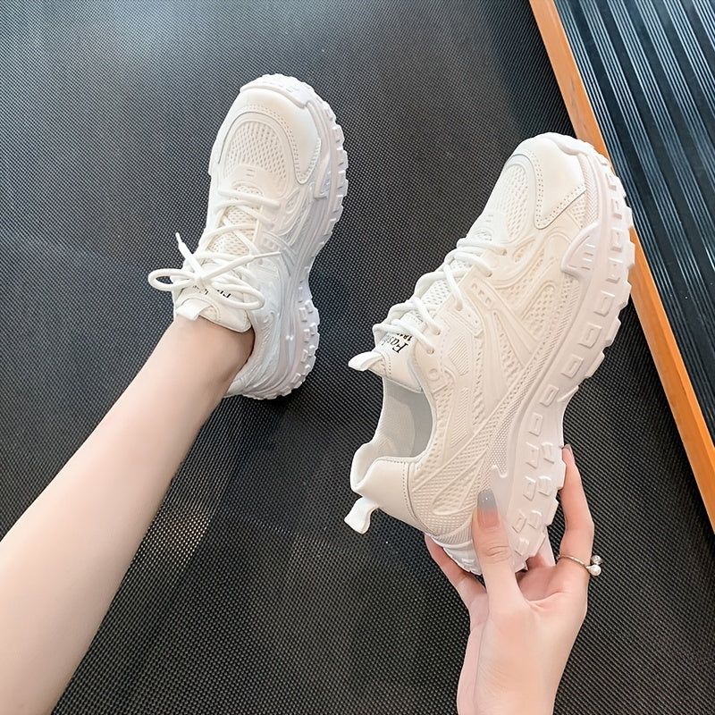 Women's Breathable Low Top Sneakers Lace Up Casual Shoes