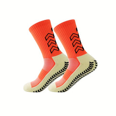Non-Slip Silicone Athletic Socks for Football - Breathable Mid Calf Socks