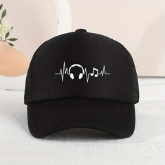 Kids Mesh Headphones Print Baseball Cap Sunshade Cap For Boys