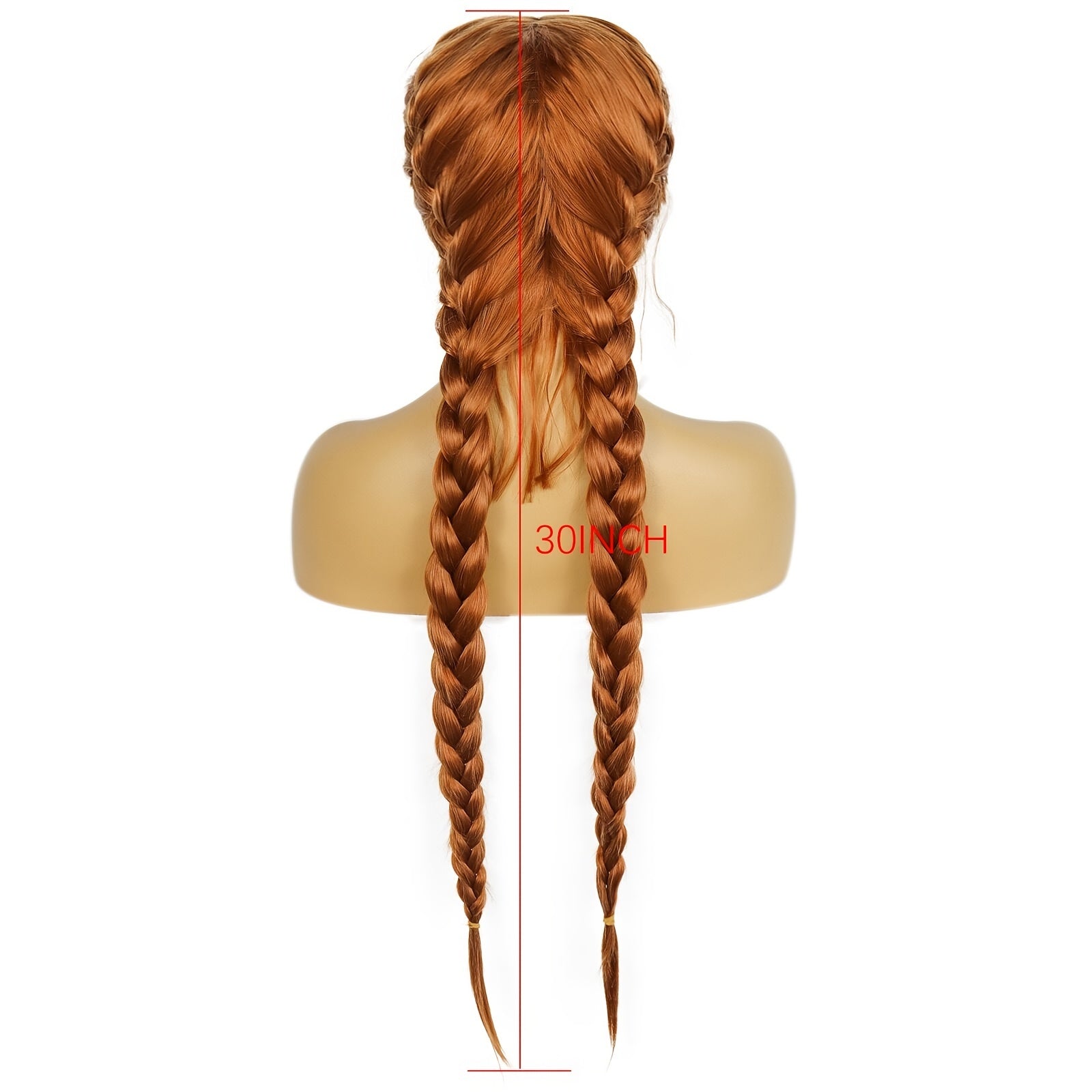 Copper Red Braided Lace Front Wig + Wig Cap
