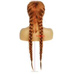 Copper Red Braided Lace Front Wig + Wig Cap
