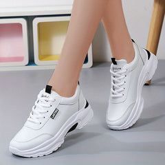 Women's Platform Sneakers Lace Up Low Round Toe Non slip Shoes