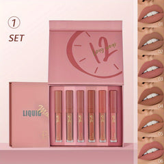 6pcs Soft Matte Lipstick Set Waterproof Lip Glaze Lip Makeup Set
