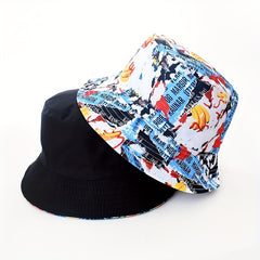 Tie Dye Print Bucket Hat Reversible Basin Hat Unisex Lightweight Fisherman Cap