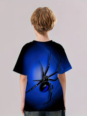 3D Hole Print Kid's T shirt Causal Short Sleeve Top For Summer