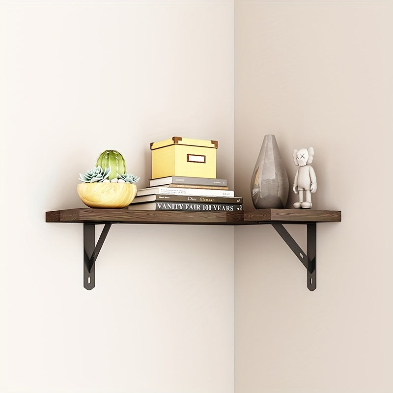 Wooden Wall Corner Shelves Storage Display Stand Home Office Decor