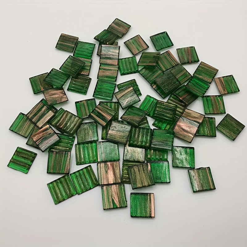 40pcs Translucent Green Hot formed Mosaic Ice Jade DIY Decoration Art Painting