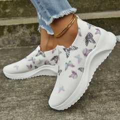 Women's Butterfly Graphic Slip-On Running Shoes