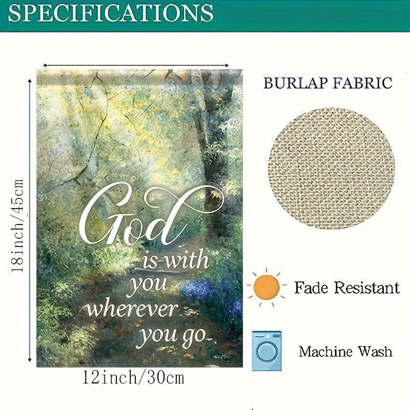 God Is With You Wherever You Go Garden Flag Outdoor Yard Decoration