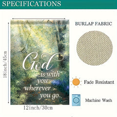 God Is With You Wherever You Go Garden Flag Outdoor Yard Decoration