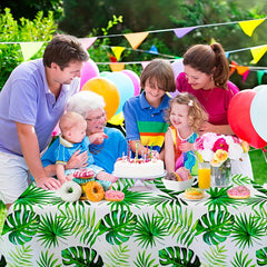 Hawaiian Palm Leaf Tablecloth Disposable Tropical Tablecloth for Jungle Party