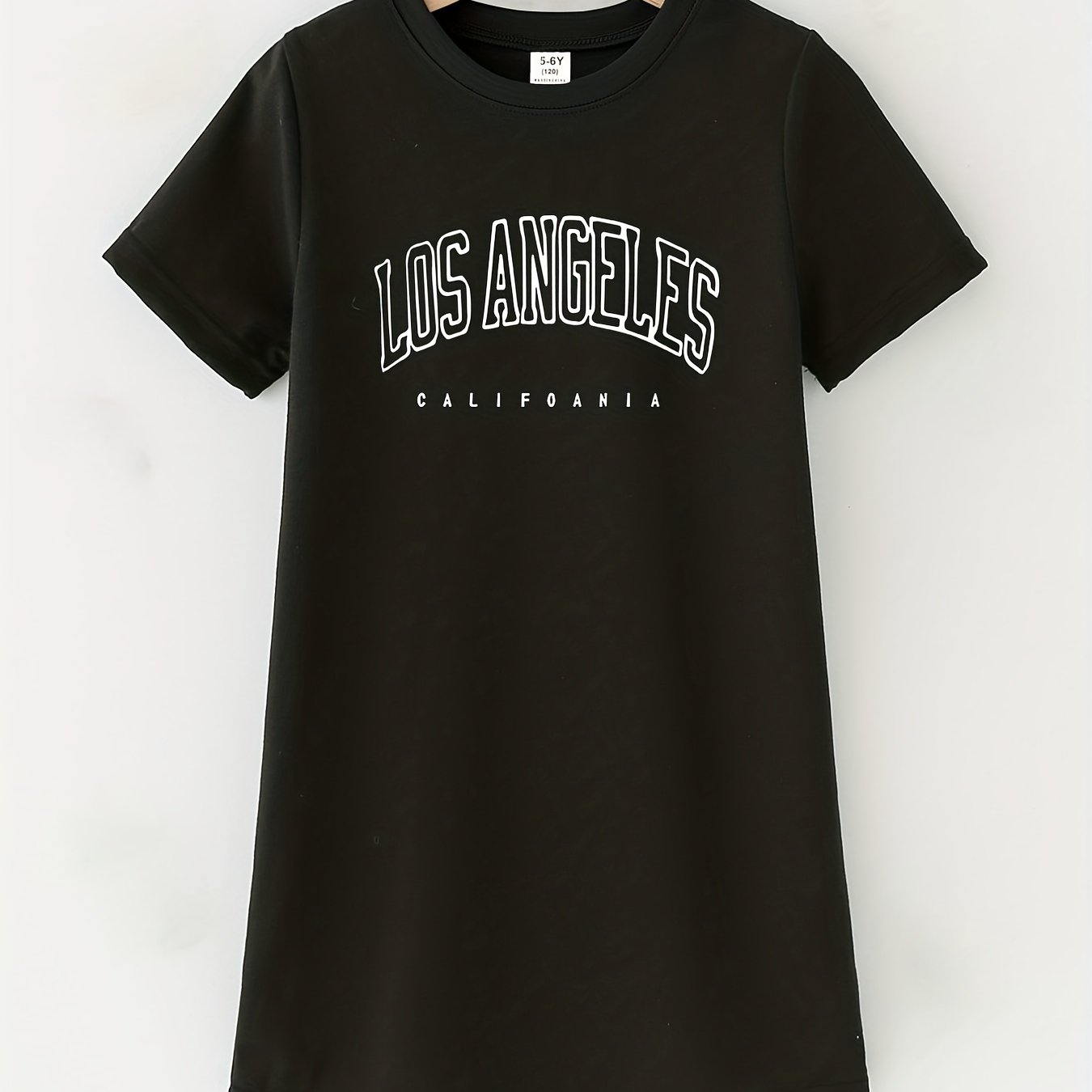 Toddler Girls Letter LOS ANGELES T Shirt Dress