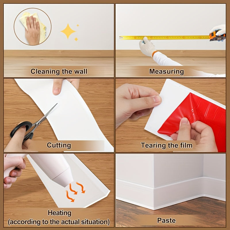 16 Cm X 6 1 Meter Flexible Wall Base Cover Peel Stick Rubber