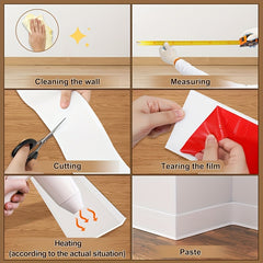 16 Cm X 6 1 Meter Flexible Wall Base Cover Peel Stick Rubber