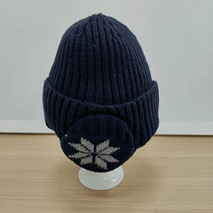 Winter Knitted Hat with Snowflake Earmuffs