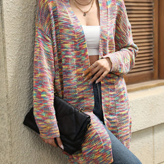 Rainbow Dot Open Front Cardigan