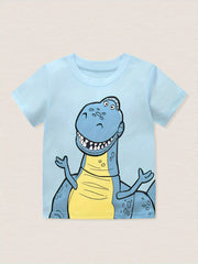 Dinosaur Print Cotton T-shirt for Kids