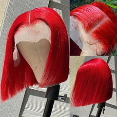 Short Bob 13x4 Lace Frontal Wig Brazilian Human Hair Preplucked
