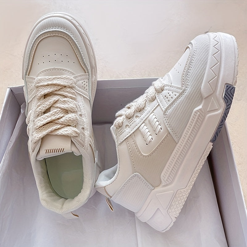 Women's Platform Sneakers Low Top Lace Up Shoes