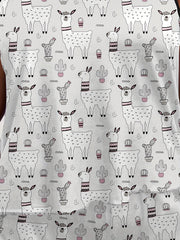 Alpaca & Cactus Print Pajama Set