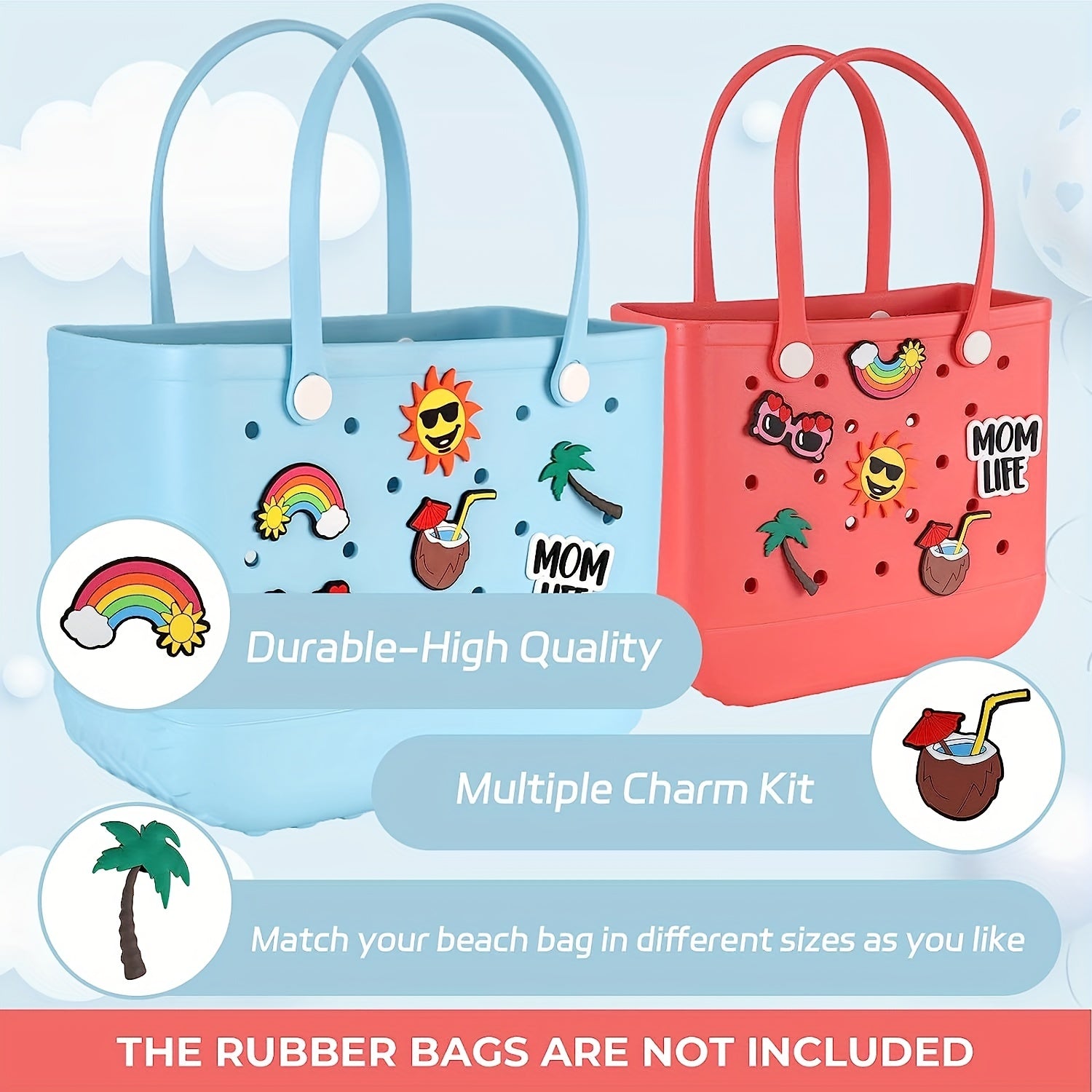 Pumpkin Beach Bag Charms for Rubber Totes