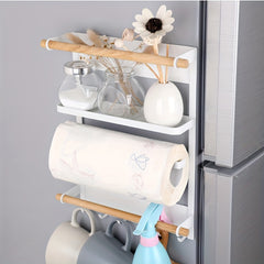 Magnetic Spice Rack with Paper Towel Holder Kitchen Storage