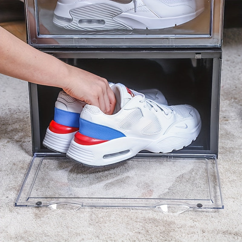 6pc Plastic Shoes Box With Clear Door For Sports Shoes Display