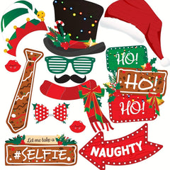 Christmas Photo Booth Props 50pcs Party Supplies Holiday Decoration Set