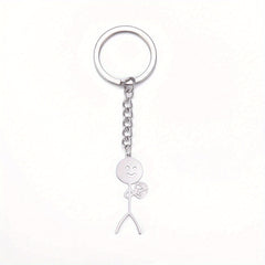 Stickman Keychain Stainless Steel Jewelry Gift