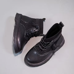 Girls Lace Up High Socks Boots Soft Sole Anti Slip Shoes