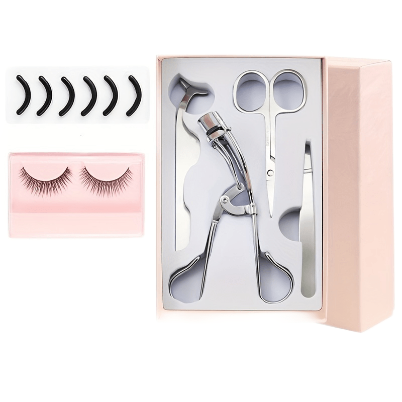 4pcs Eyelash Tools Set False Eyelash Applicator Scissors Curlers Tweezers