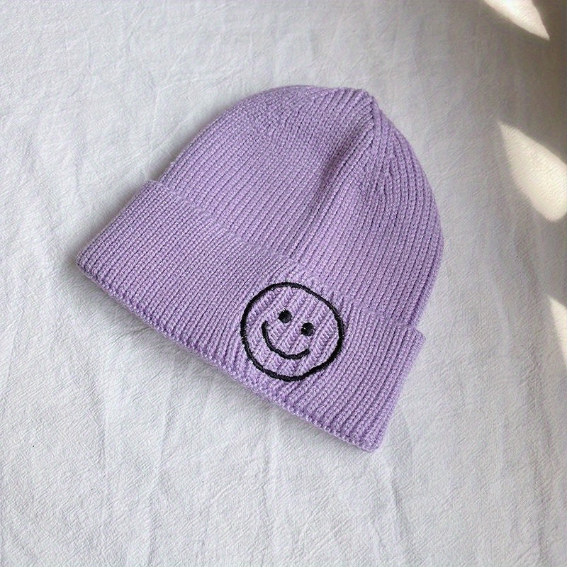 Kids Smiling Face Baby Hat Warm Knitted Woolen Hat