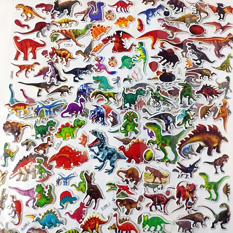 8pcs Cartoon Dinosaur Series Stickers, Waterproof, Boys Toy Gift