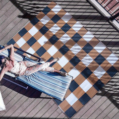 Brown Plaid Mat Portable Outdoor Cushion Camping Mat