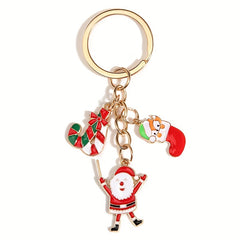 Christmas Keychain Cartoon Santa Claus Pendant Small Gift