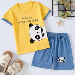 Boys Panda Outfit Shorts & T shirt Crew Neck Casual Summer Kids Clothes