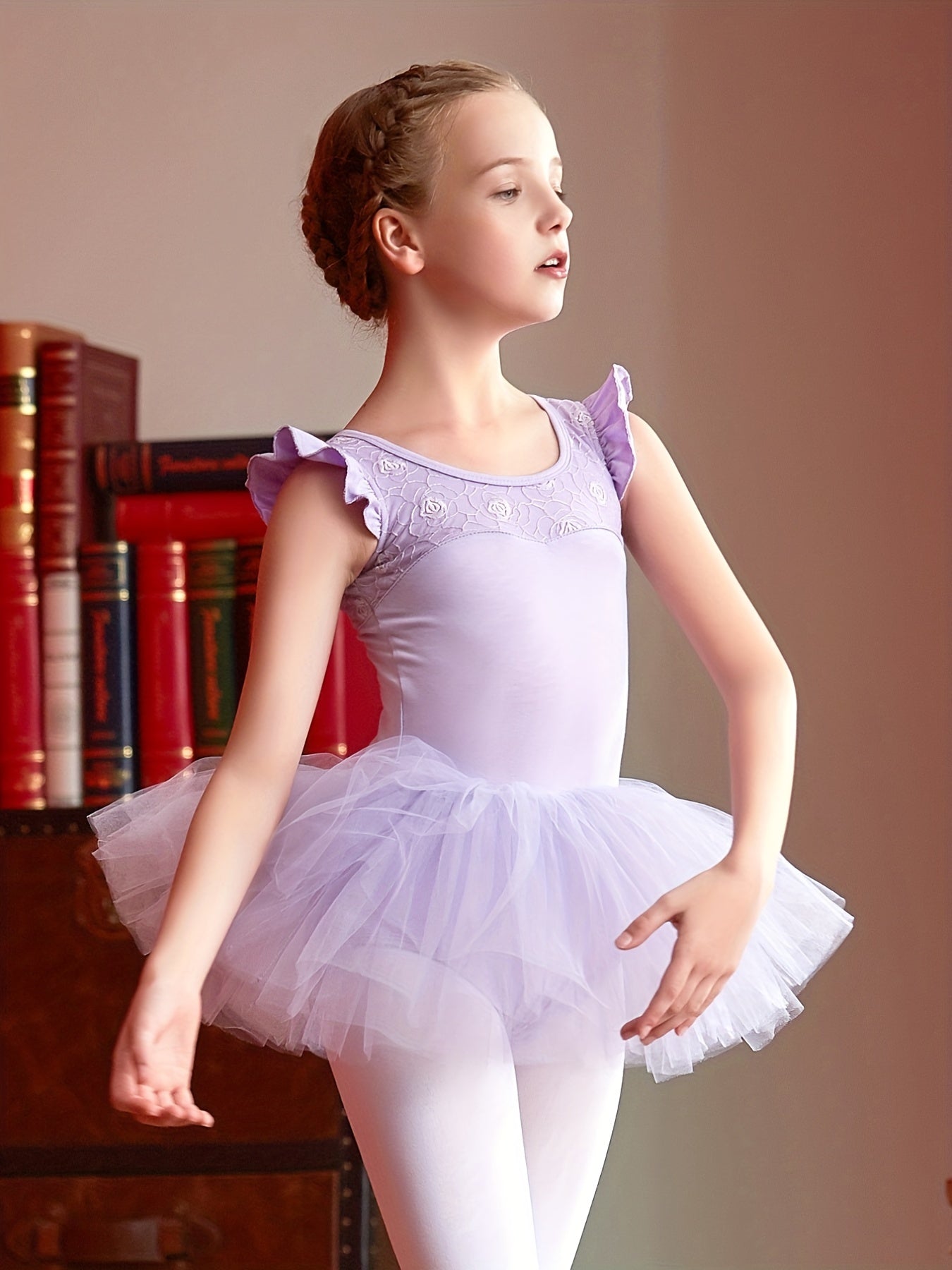 Floral Embroidery Tutu Dress for Girls - Ballet Dance Practice Costume