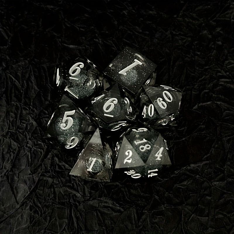 7pcs Liquid Core Dice Resin Mini Game Drinking Fun Dice Creative Tabletop