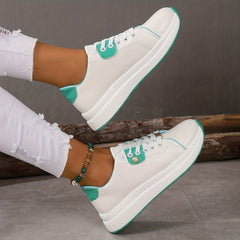 Pearl & Metal Decor Thick Sole Skate Shoes