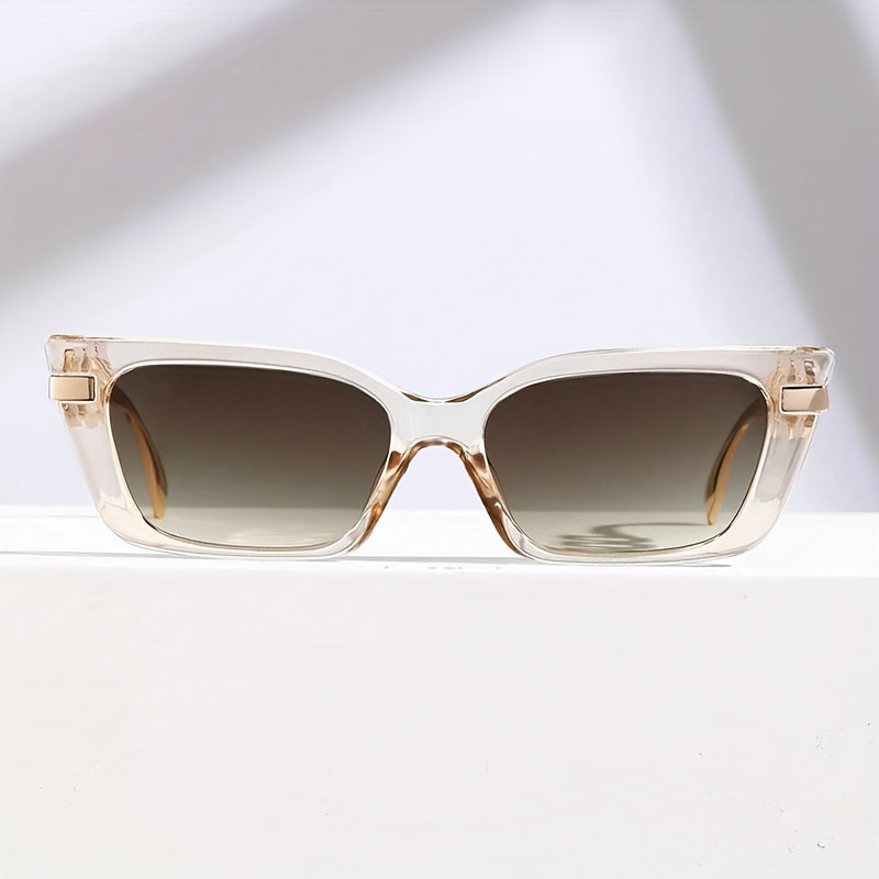 Y2K Cat Eye Sunglasses Gradient Lens Chain Temple Glasses UV400