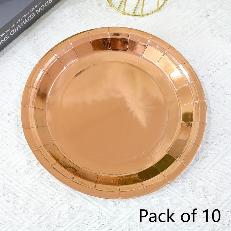 10pcs Disposable Paper Plates Birthday Party Tableware