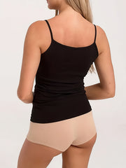 Solid Cami Top Crew Neck Sleeveless Top Women's Lingerie
