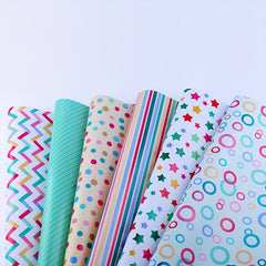 6pcs Birthday Gift Wrapping Paper Set - Cartoon Decoration Paper
