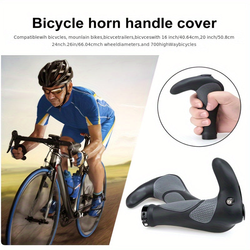 Bike Handlebar Grip Covers TPR Rubber Ergonomic Anti Slip For MTB