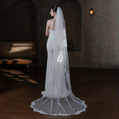 Double Layer Lace Edge Soft Yarn Veil Bridal Wedding Hair Accessories