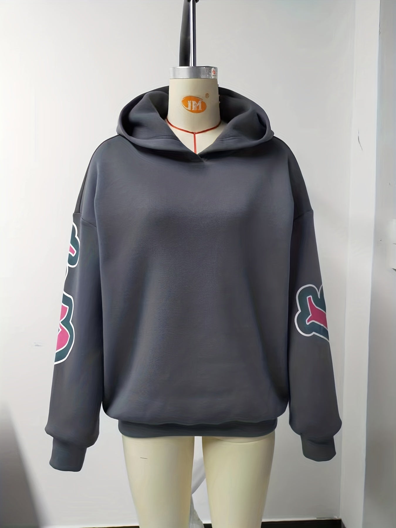 Letter Print Loose Hoodie Casual Long Sleeve Hoodies Sweatshirt